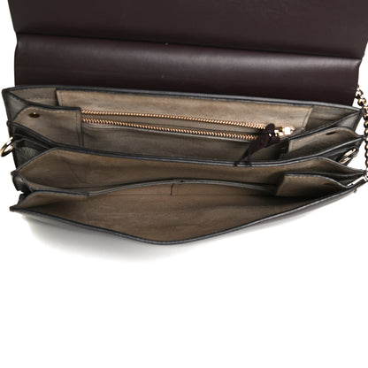 Chloe Goatskin Smooth Calfskin Medium Faye Shoulder Bag Brown Purple 4 of 11
