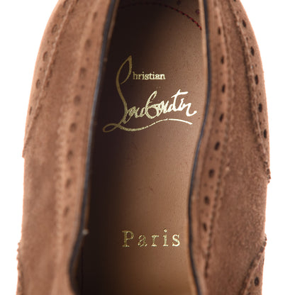 Christian Louboutin Veau Velours Mens Charlie Me Flat Oxfords 44 Brown 7 of 8