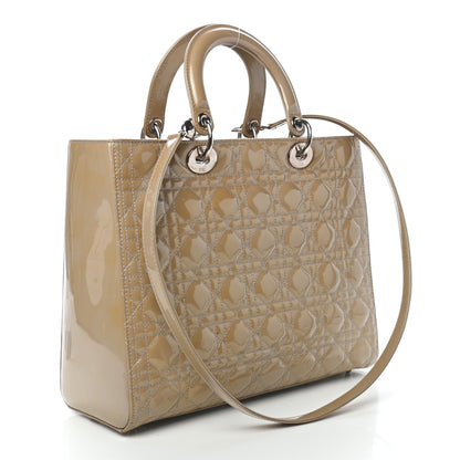 Christian Dior Patent Cannage Large Lady Dior Beige 2 of 9