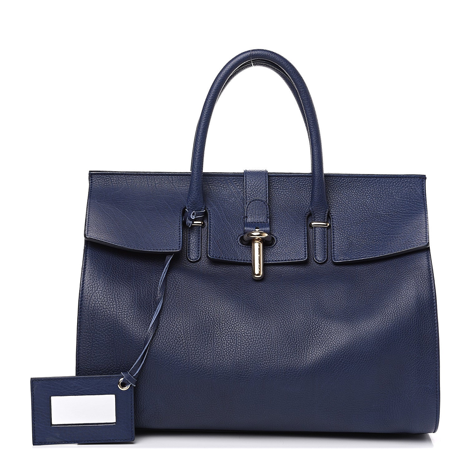 Balenciaga Grained Calfskin M Tube Round Tote Bleu Nautique 1 of 11