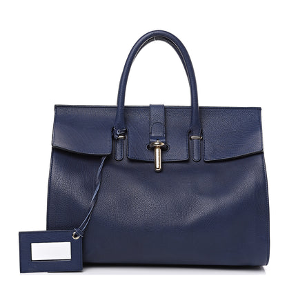 Balenciaga Grained Calfskin M Tube Round Tote Bleu Nautique 1 of 11
