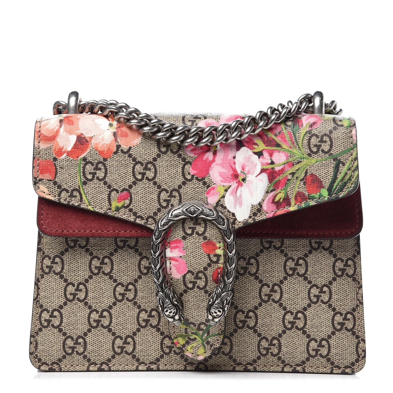 Gucci GG Supreme Monogram Blooms Mini Dionysus Shoulder Bag Beige Multicolor Dry Rose 1 of 11