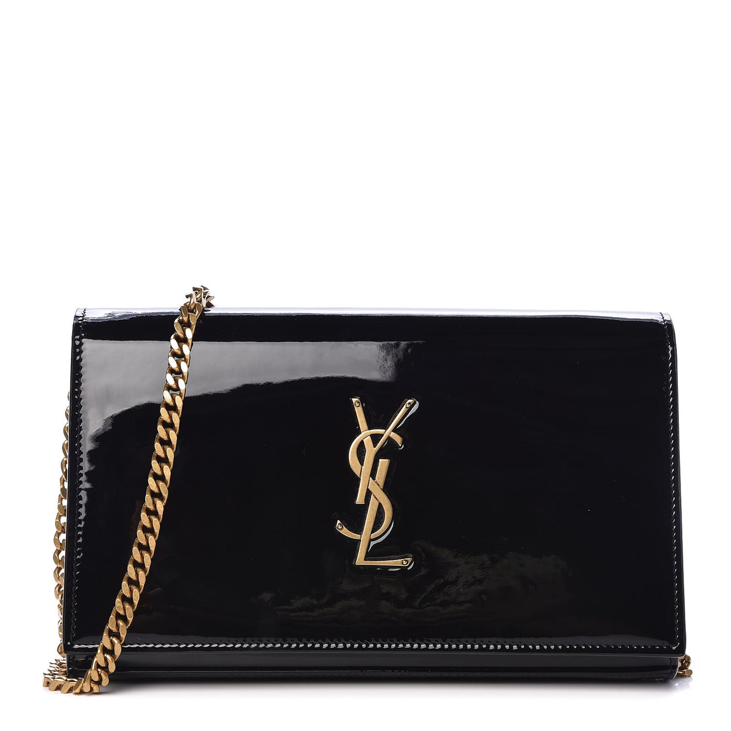 Patent Calfskin Monogram Kate Wallet On Chain Black