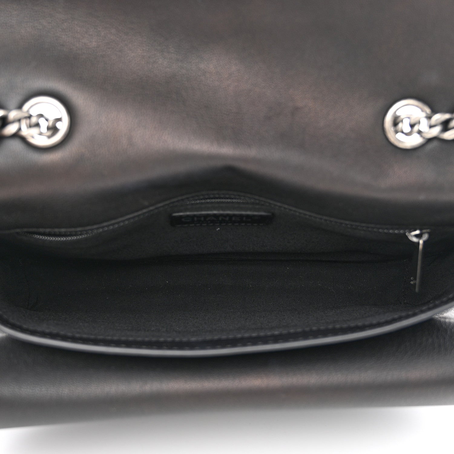 Chanel Lambskin Quilted Large Natural CC Flap Black 5 of 11