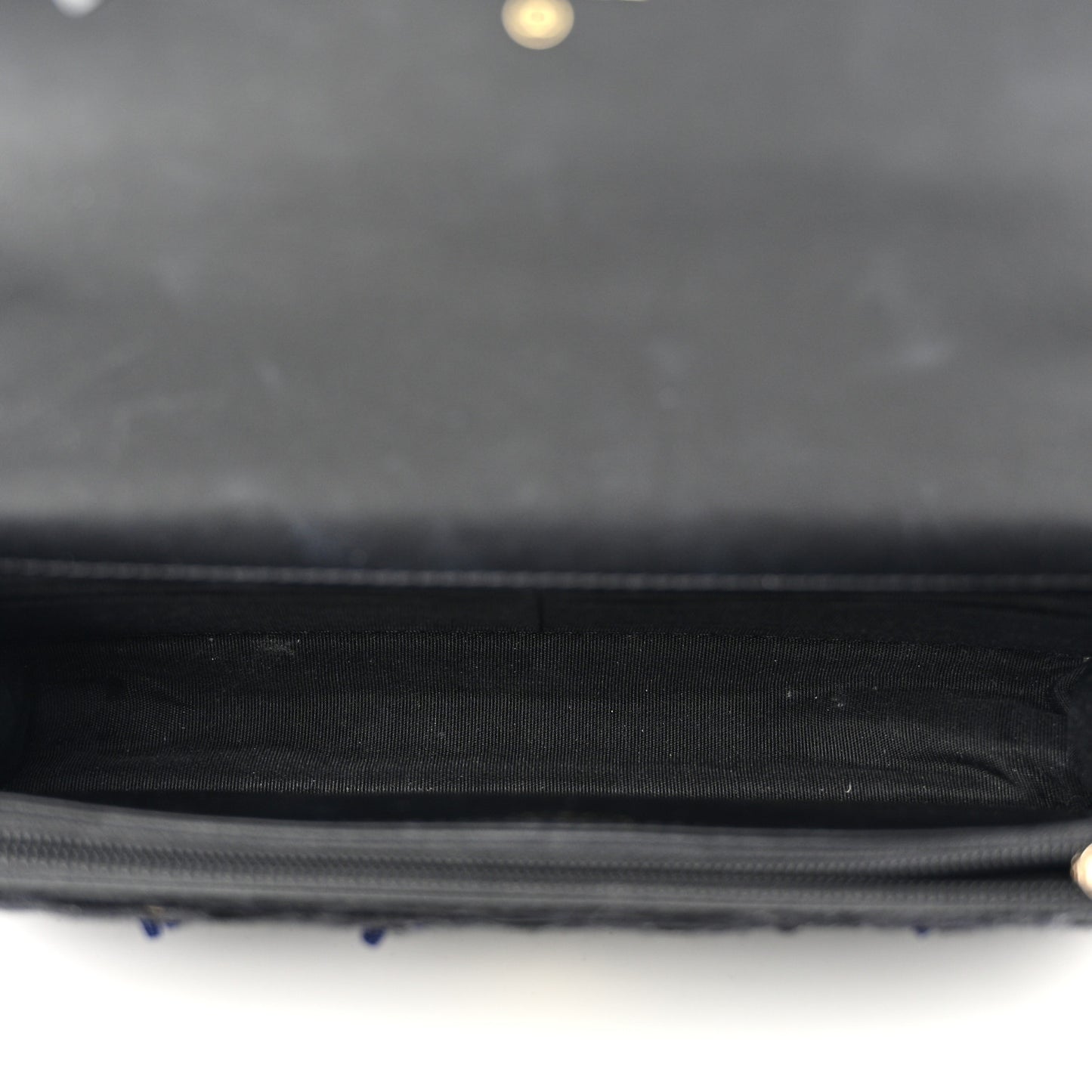 Tweed Quilted Chanel 19 Wallet On Chain WOC Black Navy Gold