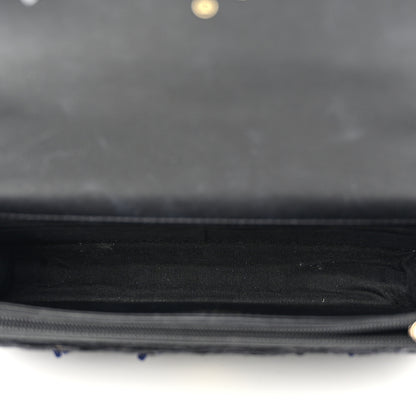 Chanel Tweed Quilted Chanel 19 Wallet On Chain WOC Black Navy Gold 5 of 11