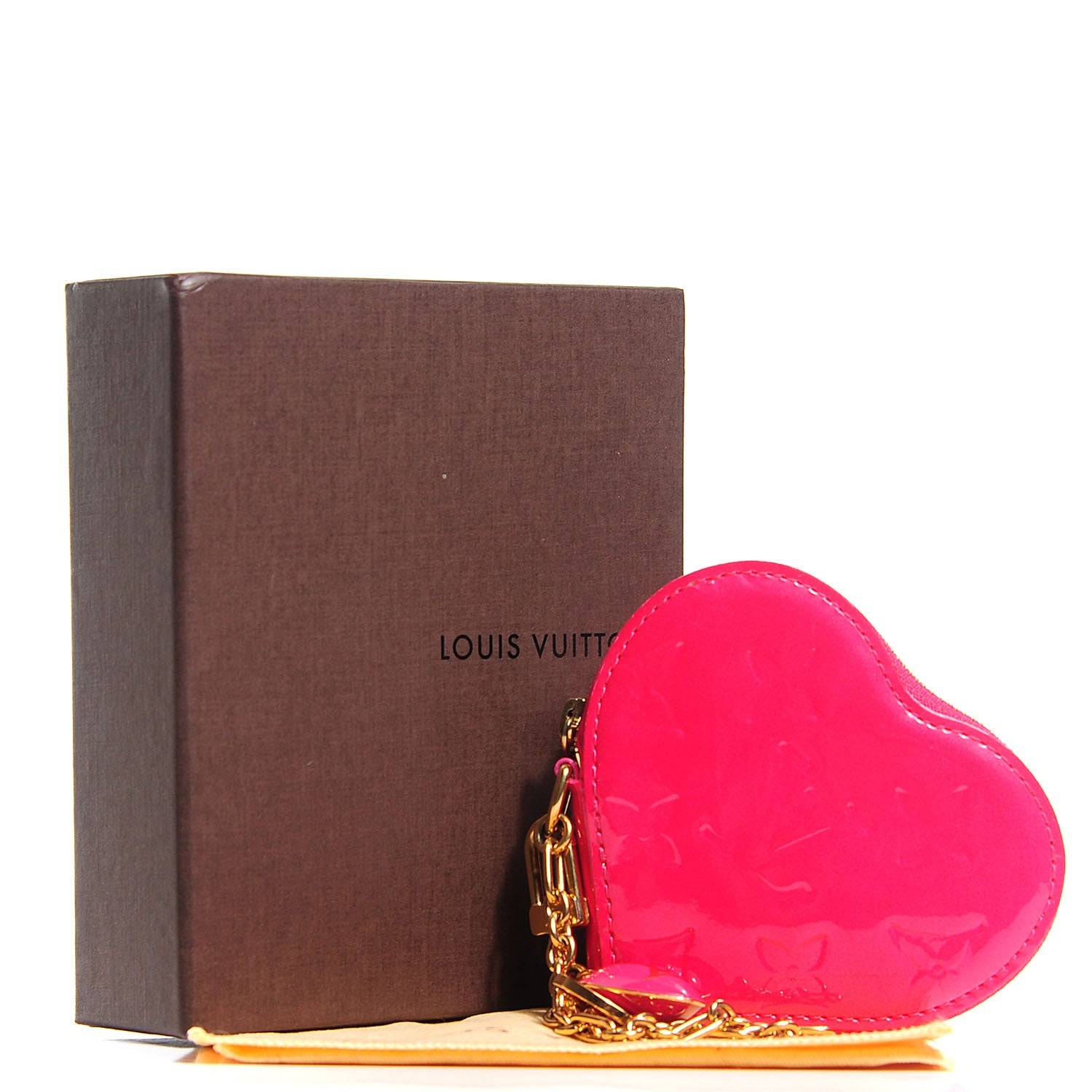 Louis Vuitton Vernis Heart Coin Purse Rose Pop 5 of 5