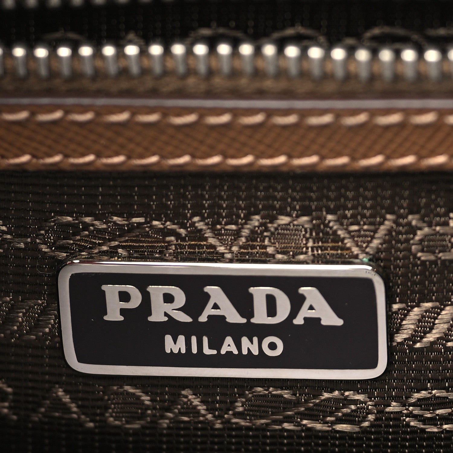 Prada Nylon Saffiano Vela Double Zip Crossbody Bag Tabacco 6 of 8