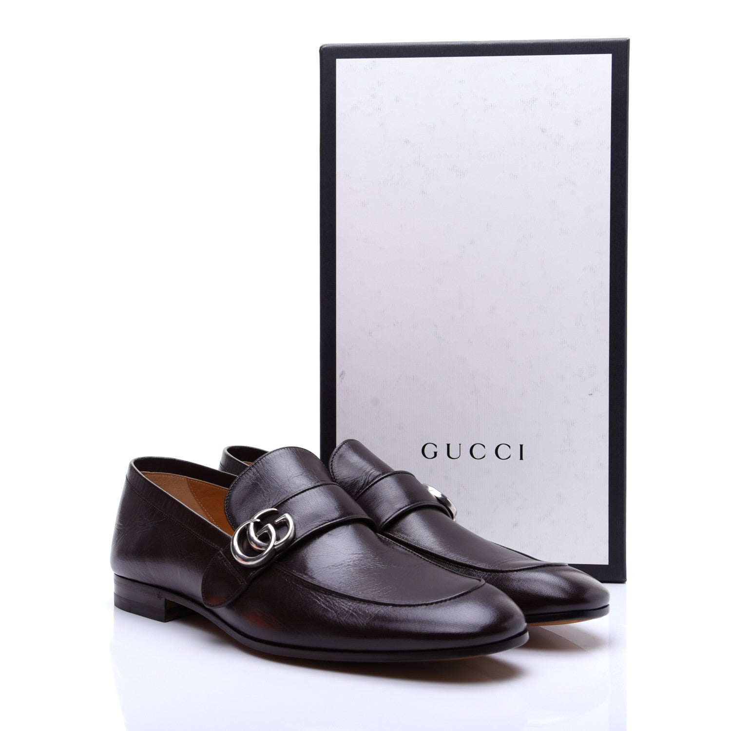 Gucci Goatskin Mens GG Loafers 10.5 Cocoa 15 of 15