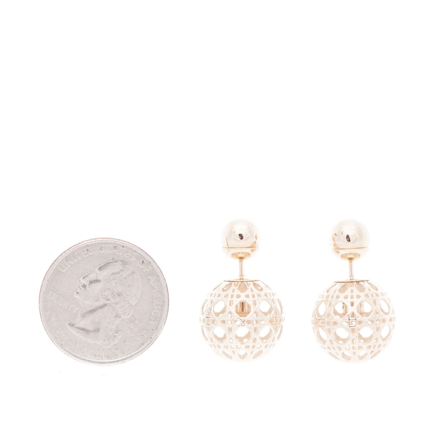 Christian Dior Cannage Mise En Dior Tribal Earrings Gold 2 of 4