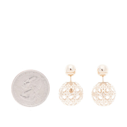 Christian Dior Cannage Mise En Dior Tribal Earrings Gold 2 of 4