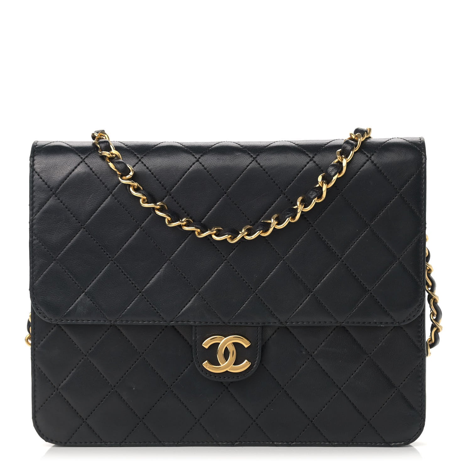 Chanel Lambskin Quilted Small Single Flap Black 1 of 12
