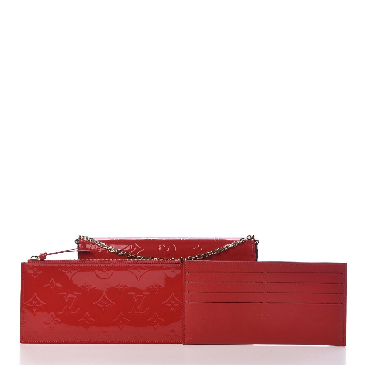 Vernis Felicie Pochette Chain Wallet Cherry
