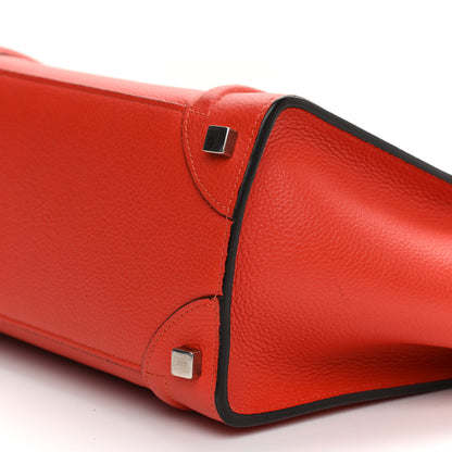 Celine Drummed Calfskin Micro Luggage Vermillion 7 of 7