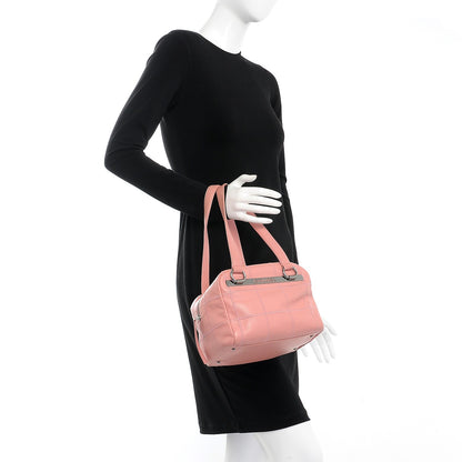 Chanel Caviar Square Stitched Bowler Pink 2 of 9