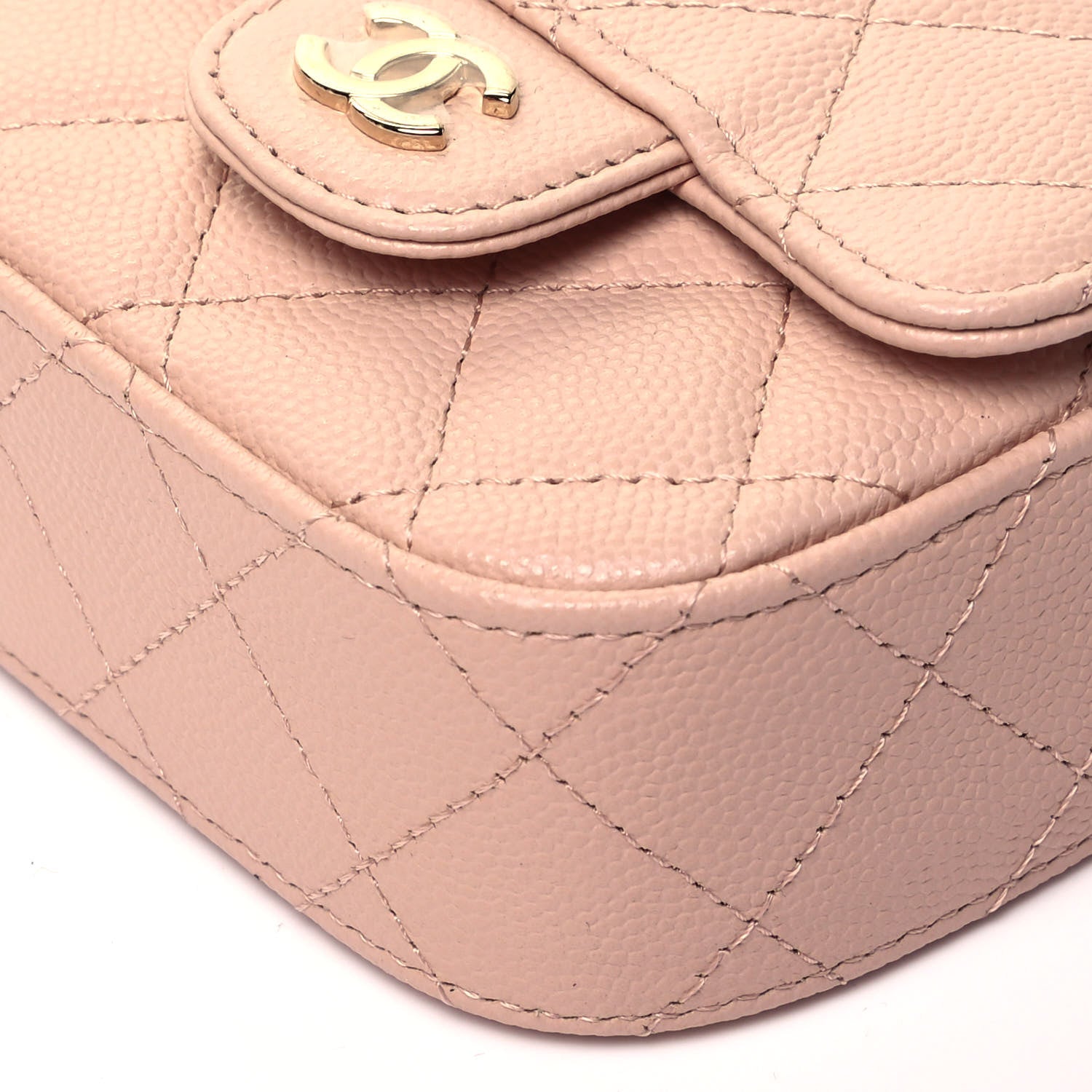 Chanel Caviar Quilted Mini Clutch With Chain Light Beige 5 of 8