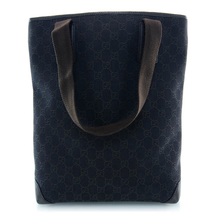 Gucci Denim Monogram Tall Tote Dark Brown 3 of 8