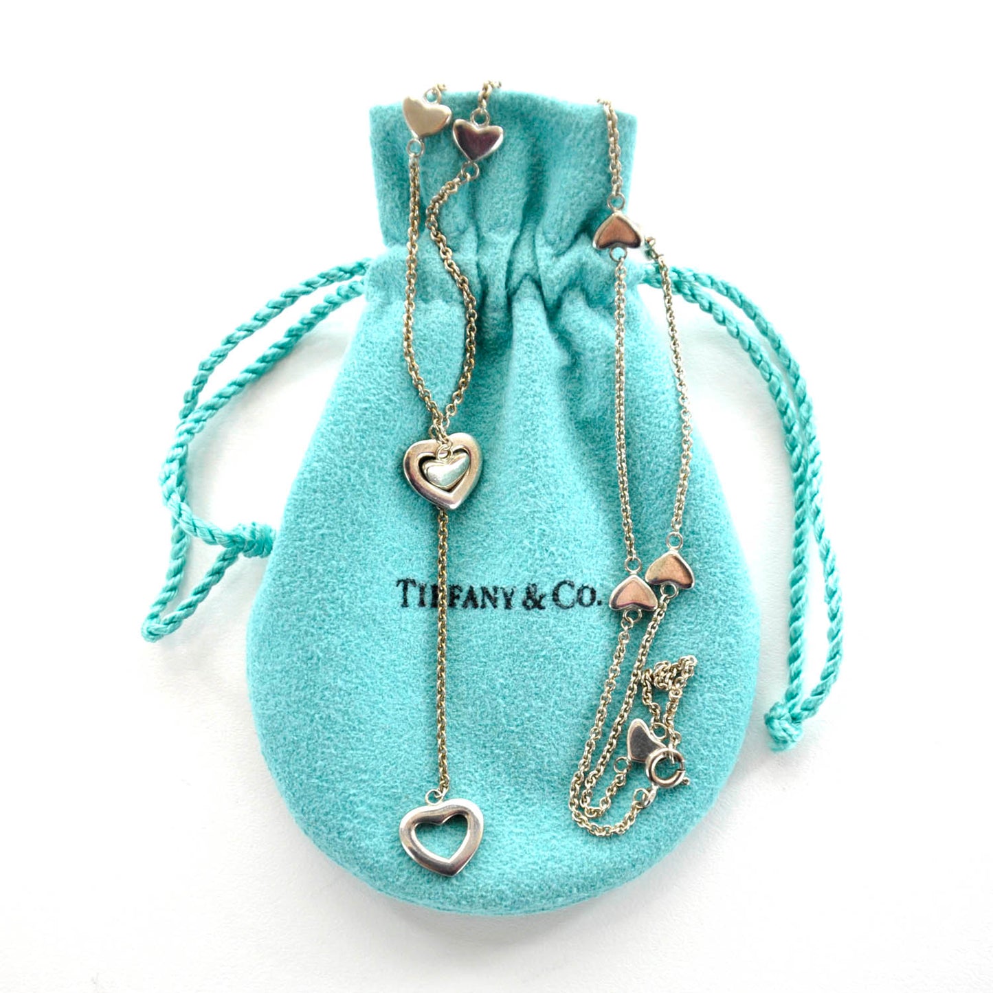 Sterling Silver Heart Lariat Necklace