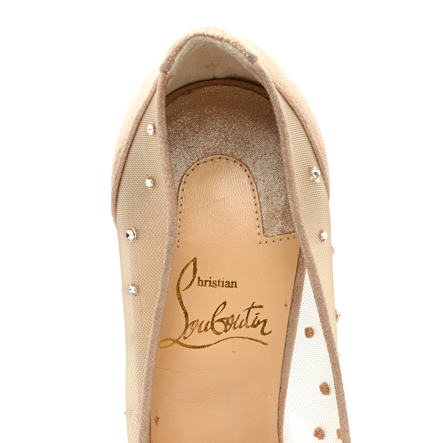 Suede Silk Crystal Strass Follies 100 Pumps 38 Light Silk
