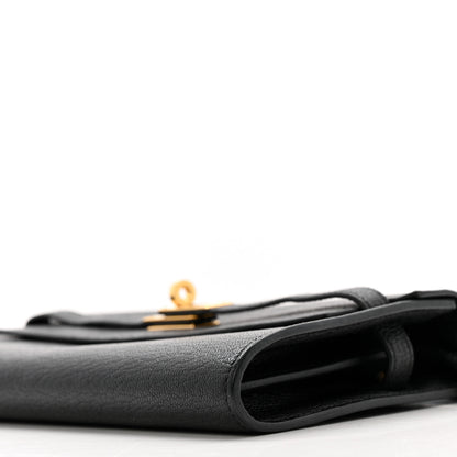 Hermes Chevre Mysore Kelly Wallet To Go Black 11 of 16