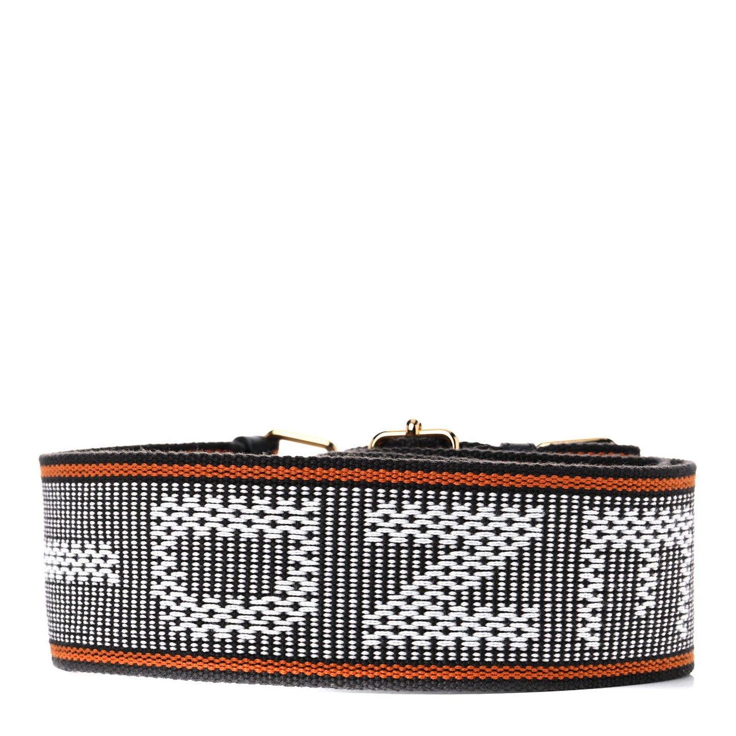 Cannete Ribbon Poly Vitello Century Logo Adjustable Strap You White Brandy Black