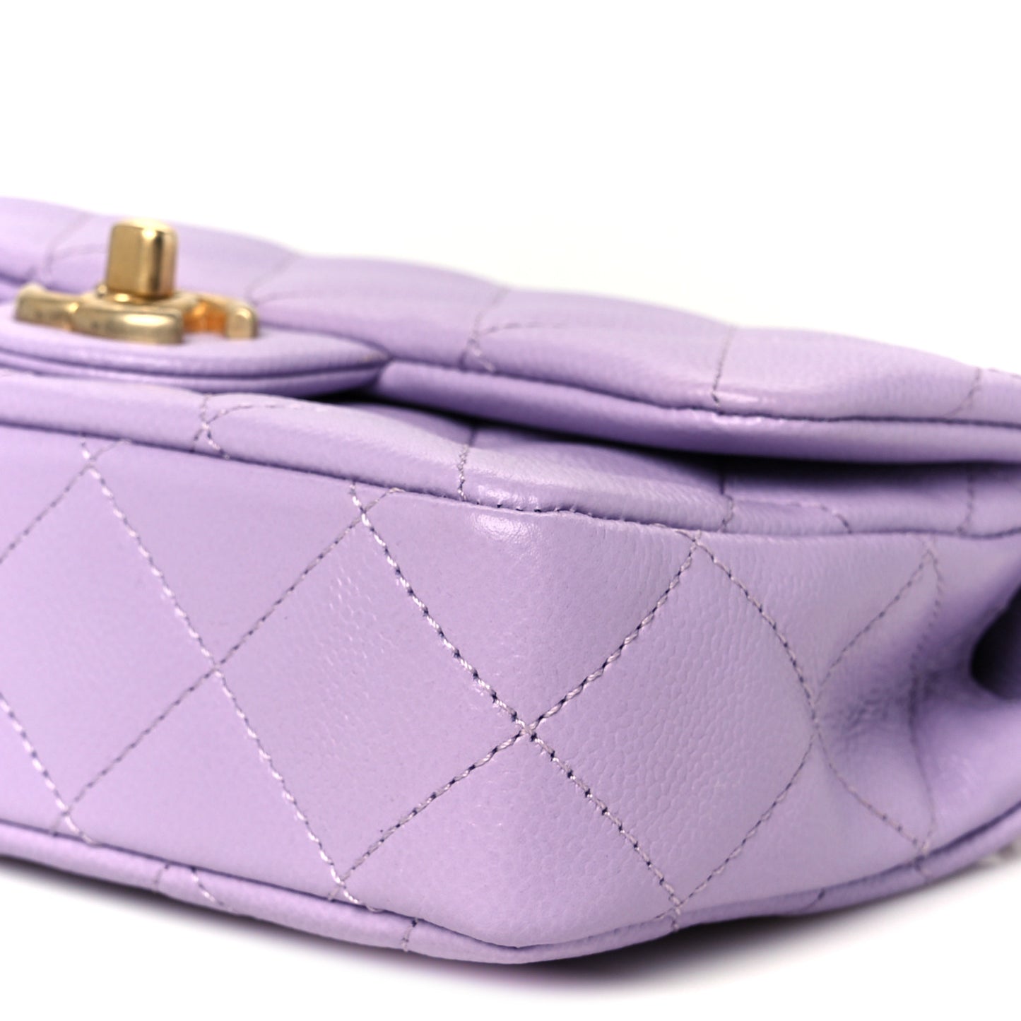 Caviar Quilted Mini Rectangular Sweetheart Flap Light Purple