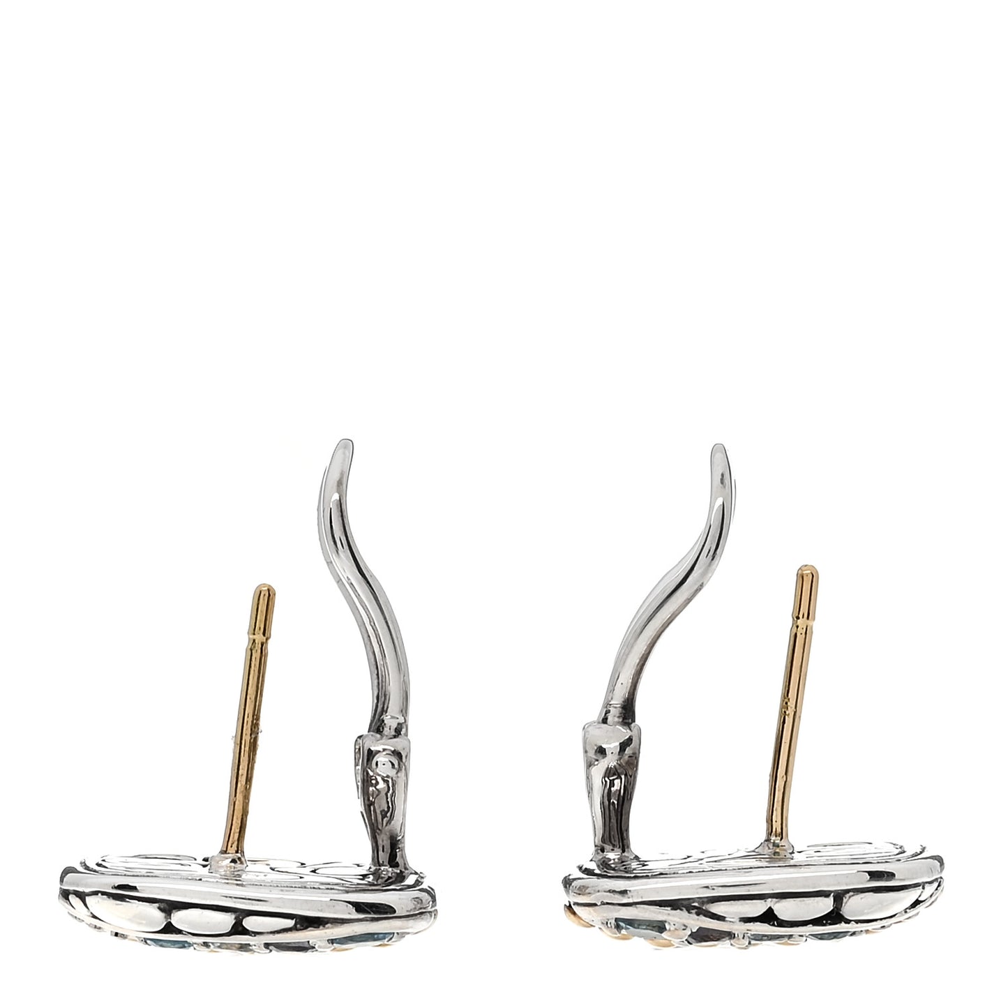 Sterling Silver 18K Yellow Gold Blue Topaz Iolite Aquamarine Kali Lavafire Earrings
