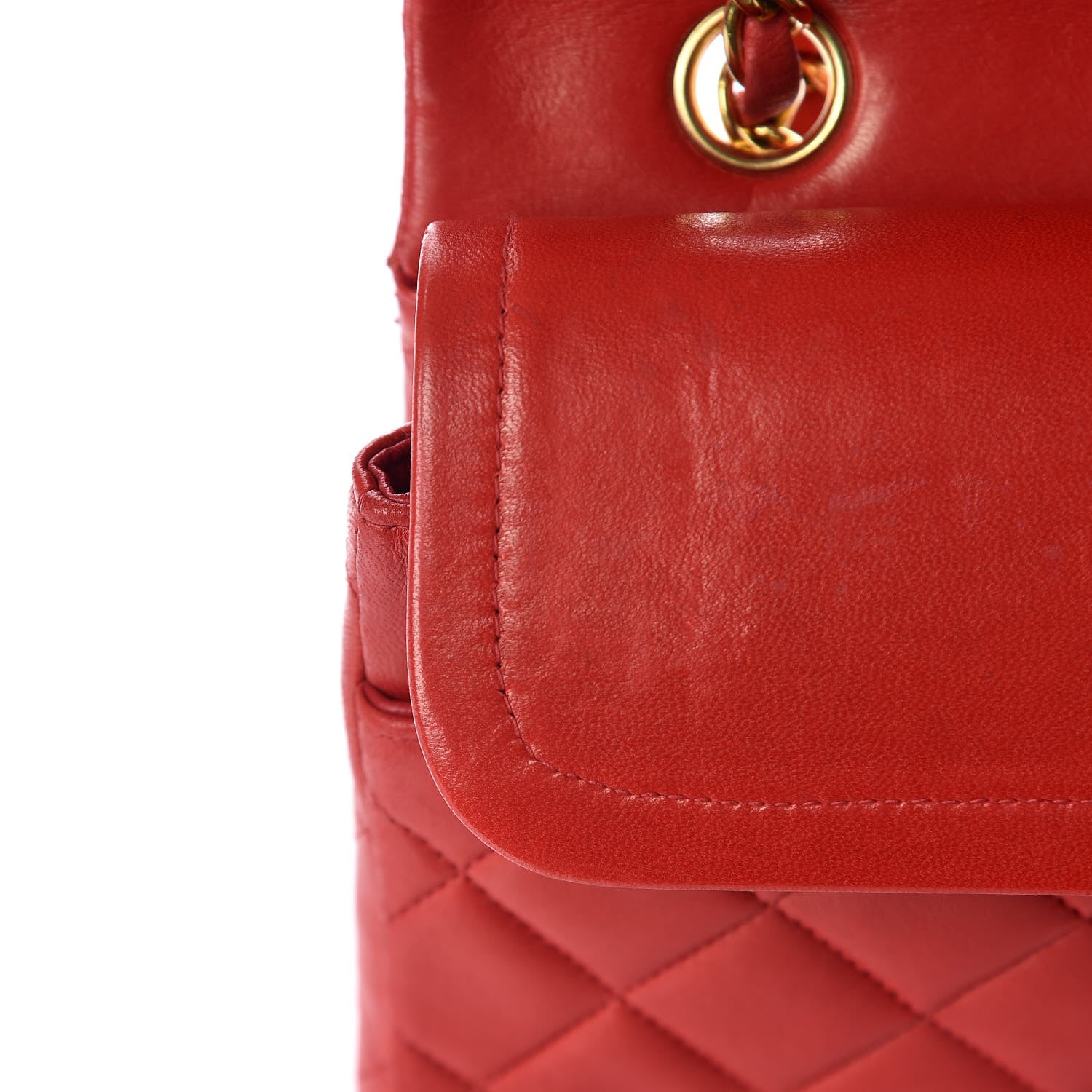Chanel Lambskin Quilted Medium Double Flap Red 12 of 28