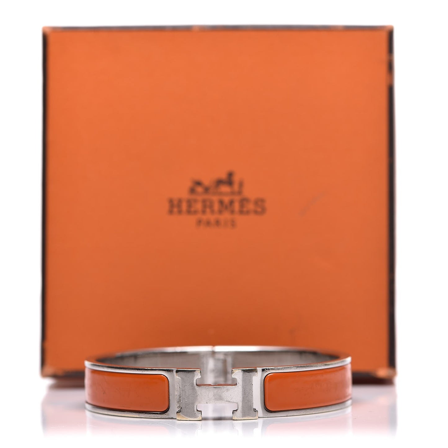 Enamel Narrow Clic Clac H Bracelet PM Orange