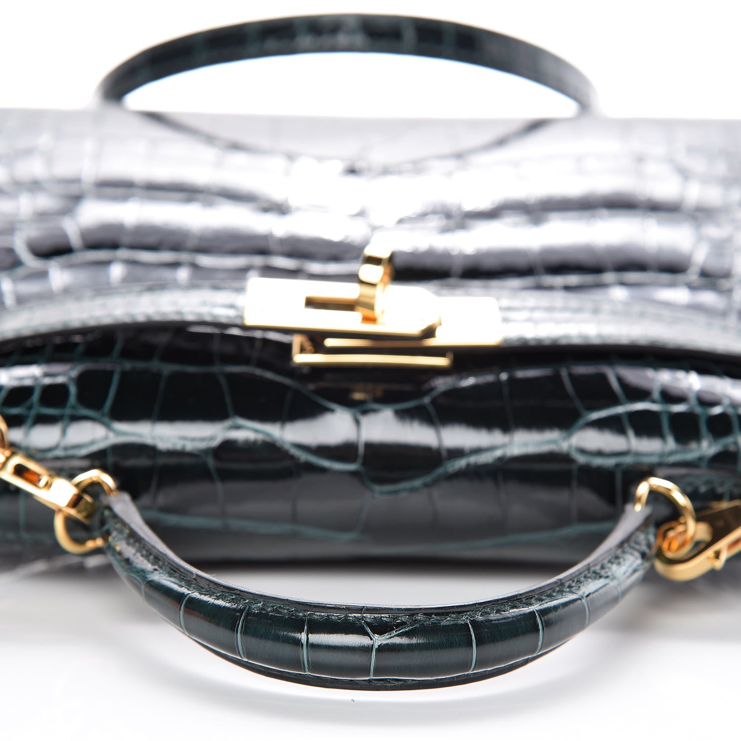 Hermes Shiny Alligator Mini Kelly Sellier 20 Vert Cypress 8 of 30