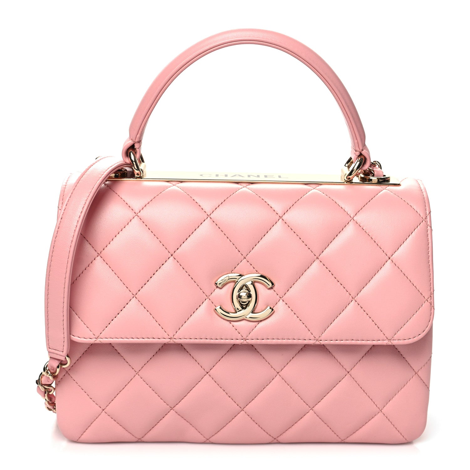 Chanel Lambskin Quilted Small Trendy CC Flap Dual Handle Bag Light Pink 1 of 11