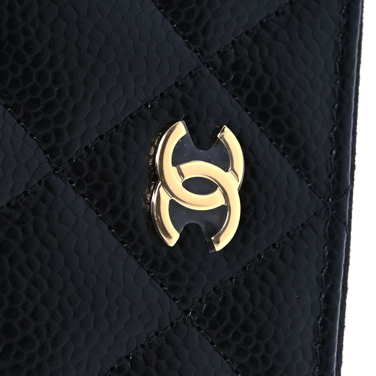 Chanel Caviar Quilted Large Gusset Zip Around Wallet Black 10 of 11