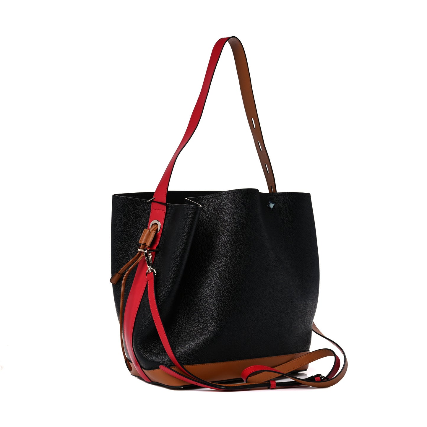 Goatskin Medium Milano Drawstring Bag Black