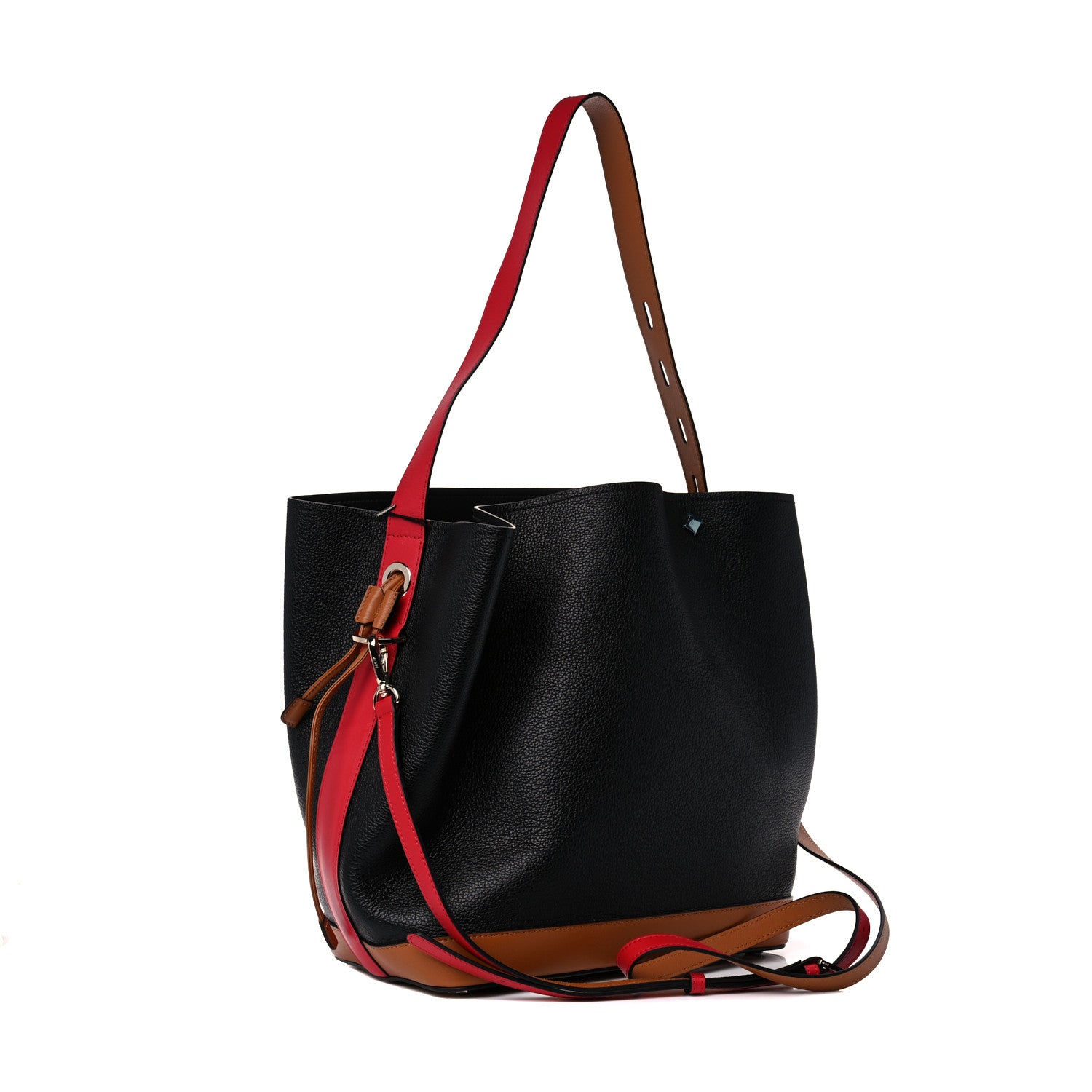 MCM Goatskin Medium Milano Drawstring Bag Black 2 of 10