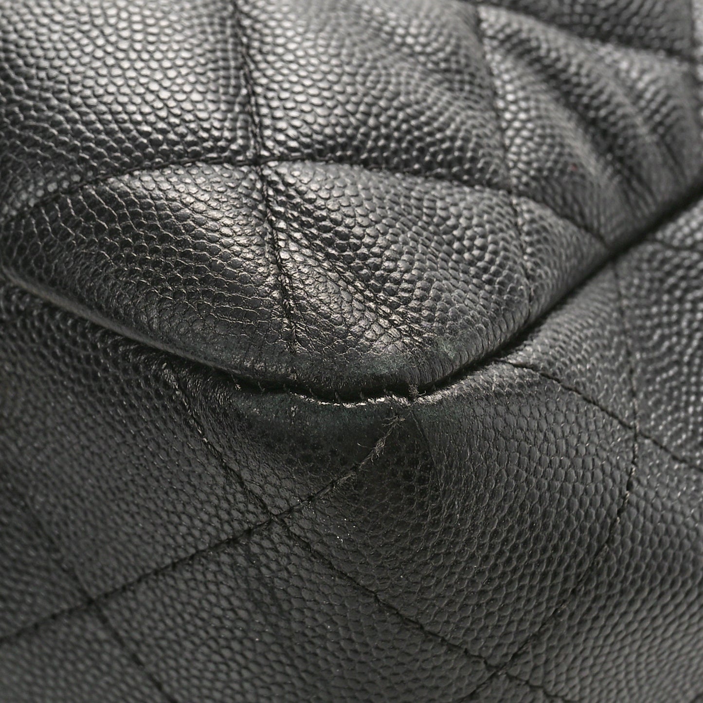 Caviar Quilted Large Shopping Tote Black