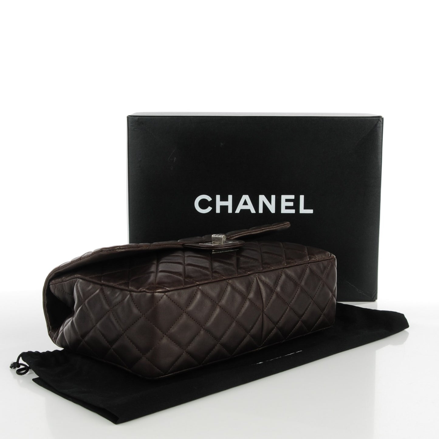 Washed Lambskin Quilted Jumbo Hybrid Reissue Flap Dark Brown