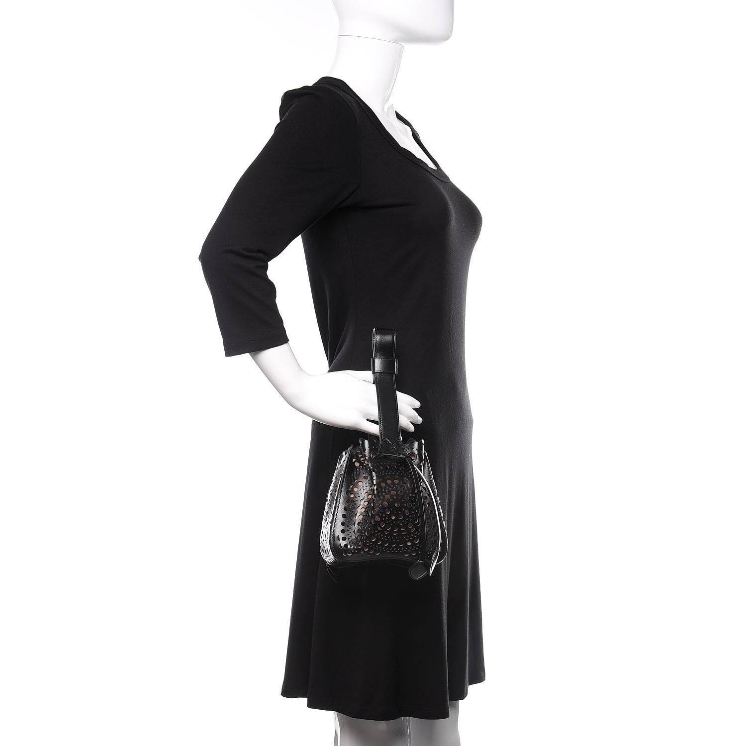 Alaia Lux Calfskin Vienne Rose-Marie 19 Bag Black 2 of 8