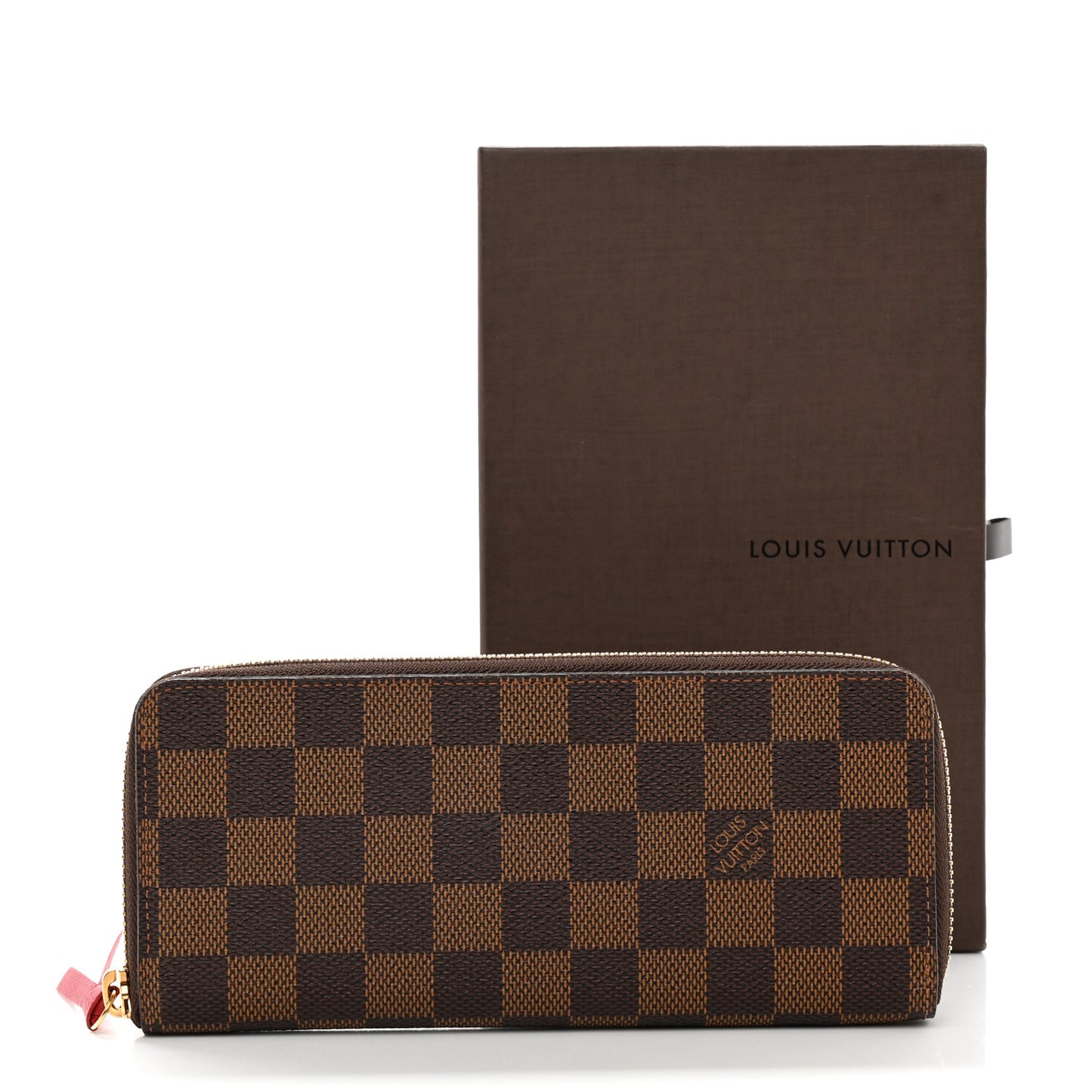 Damier Ebene Clemence Wallet Cherry