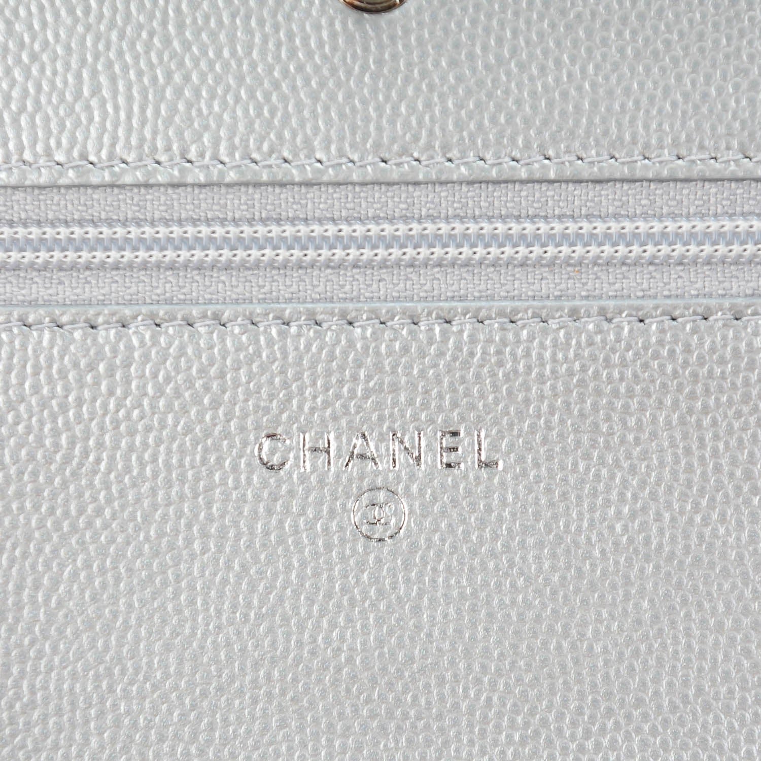 Chanel Caviar Chevron Quilted Boy Wallet On Chain WOC Silver 6 of 8