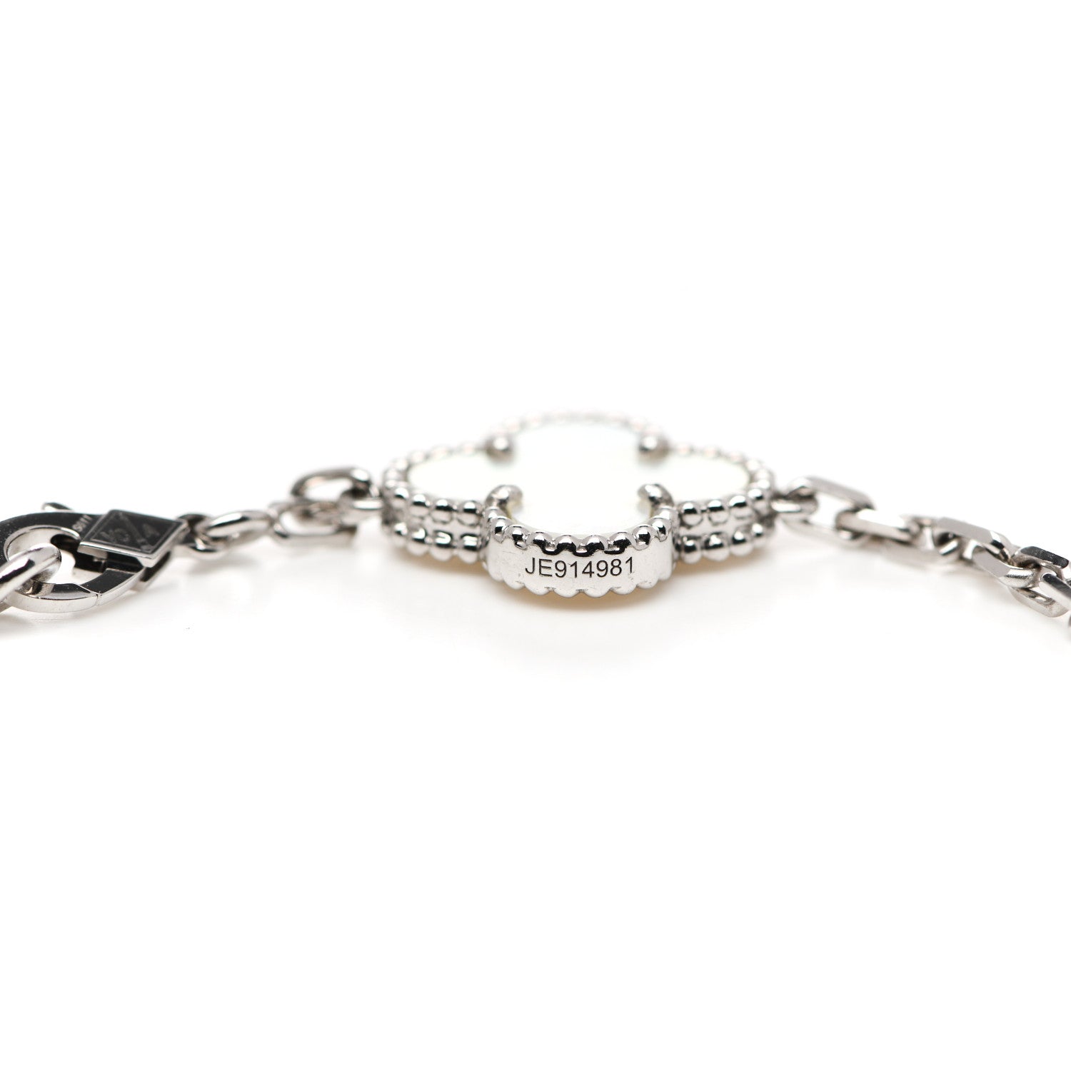 Van Cleef & Arpels 18K White Gold Mother of Pearl 5 Motifs Vintage Alhambra Bracelet 3 of 5