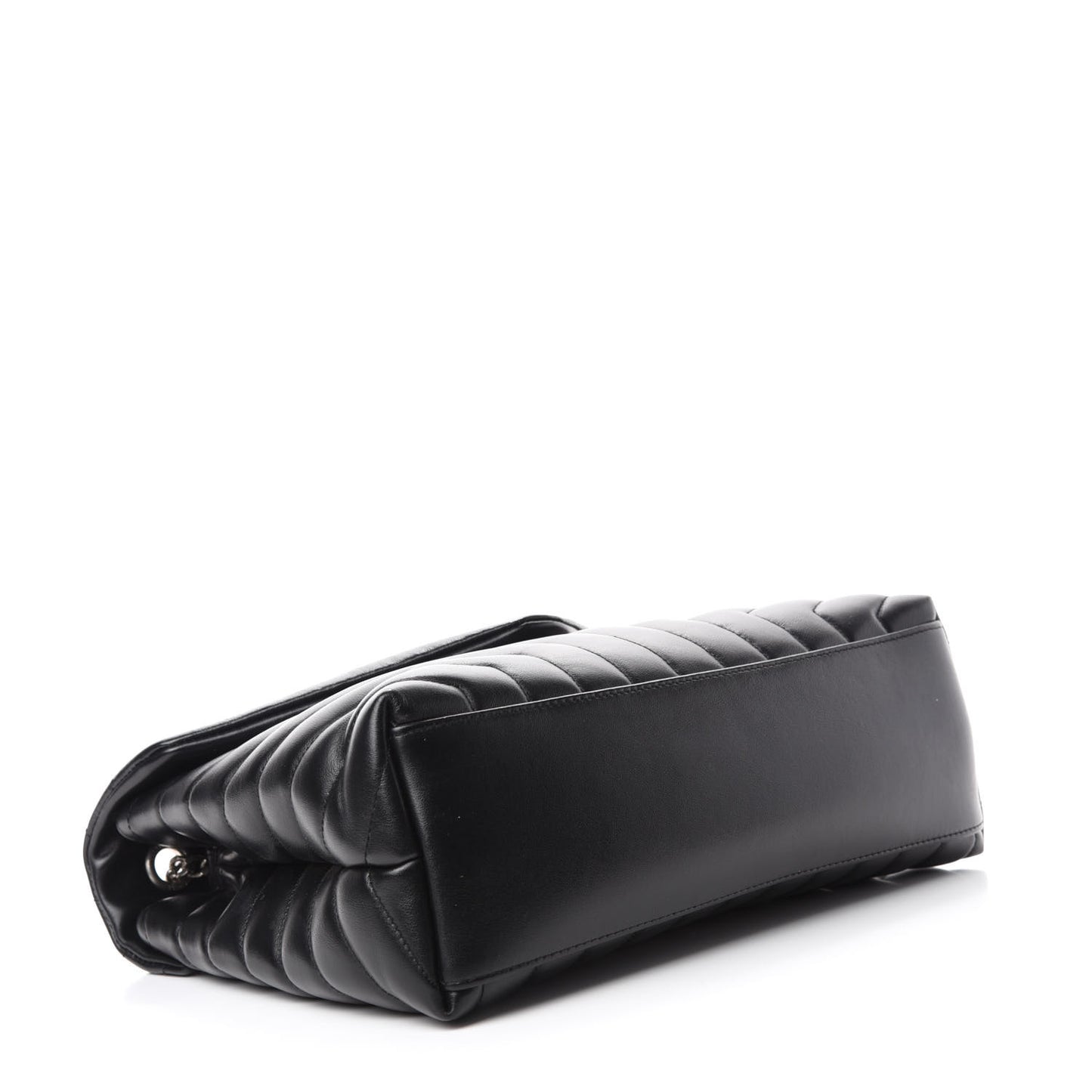 Calfskin Y Quilted Monogram Medium Loulou Chain Satchel Black
