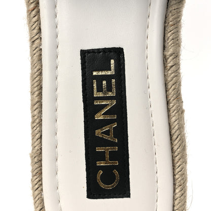 Chanel Cotton Floral CC Espadrille Slip On Sandals 40 Black 9 of 13