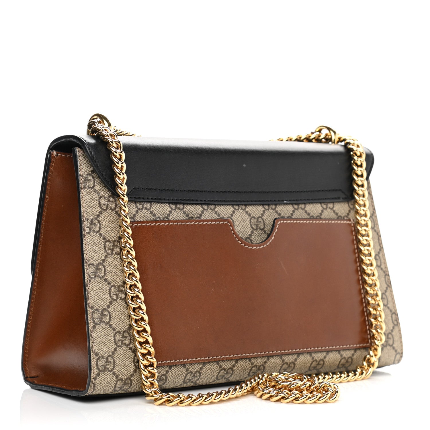 Gucci GG Supreme Monogram Calfskin Medium Padlock Shoulder Bag Beige Black Cuir 2 of 15
