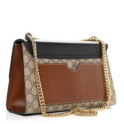Gucci GG Supreme Monogram Calfskin Medium Padlock Shoulder Bag Beige Black Cuir 2 of 15