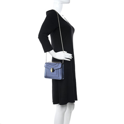 Bulgari Metallic Calfskin Serpenti Forever Crossbody Bag Blue 2 of 9