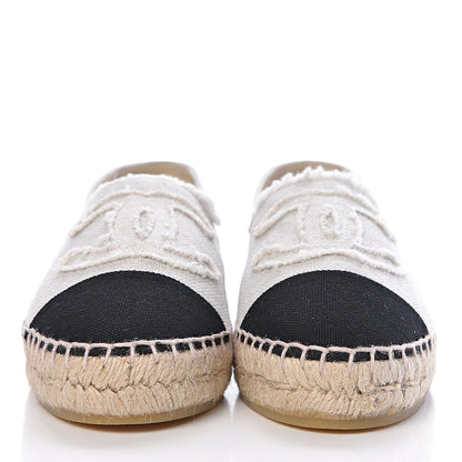 Chanel Linen CC Espadrilles 36 Beige Black 2 of 11