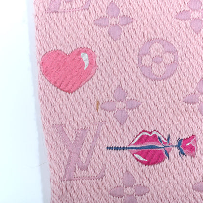 Louis Vuitton Wool Silk Logomania A La Folie Scarf Rose 4 of 4