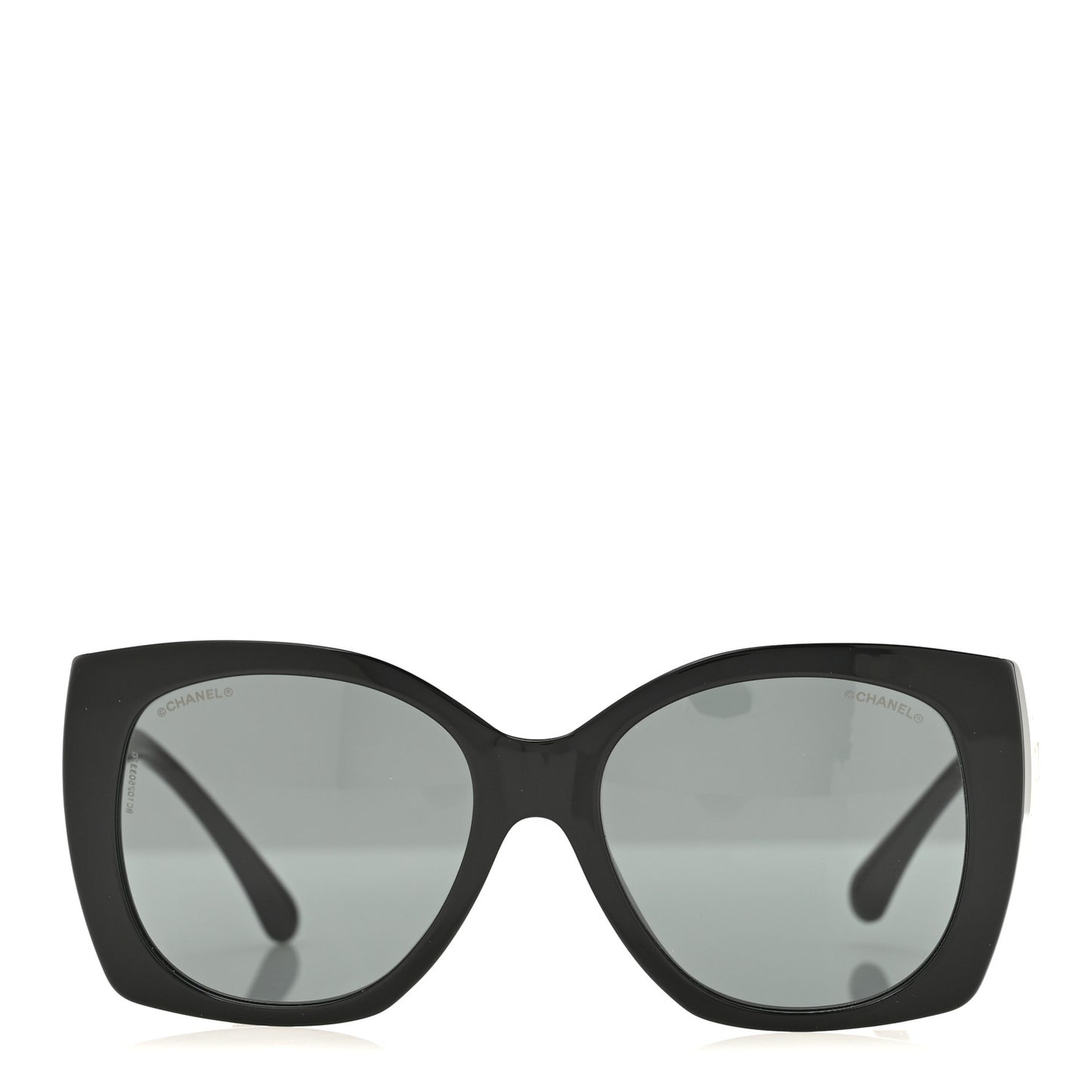 Acetate Square CC Heart Sunglasses 5519-A Black White
