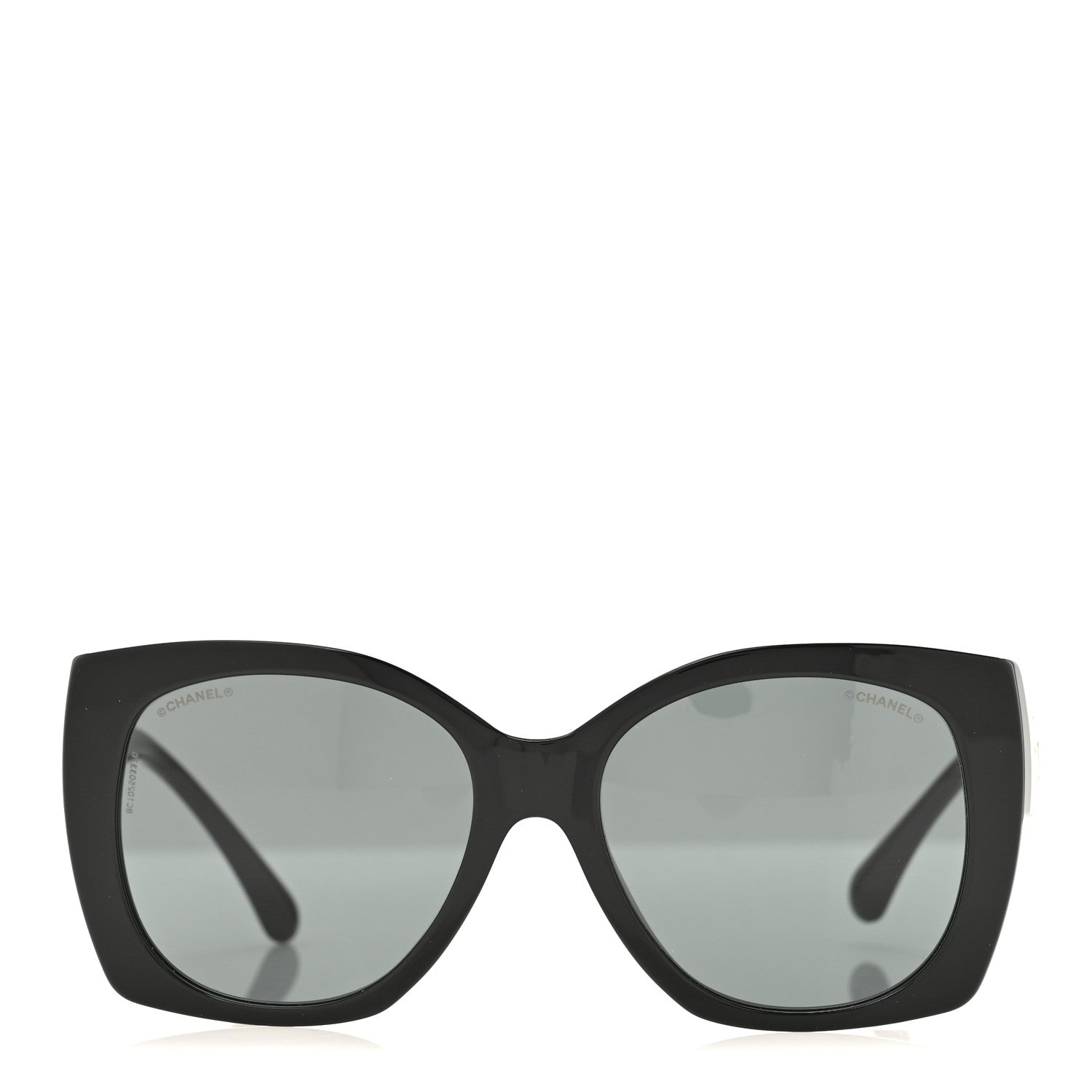 Chanel Acetate Square CC Heart Sunglasses 5519-A Black White 2 of 7