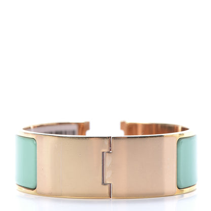 Hermes Enamel Wide Clic Clac H Bracelet PM Vert Aqua 3 of 5
